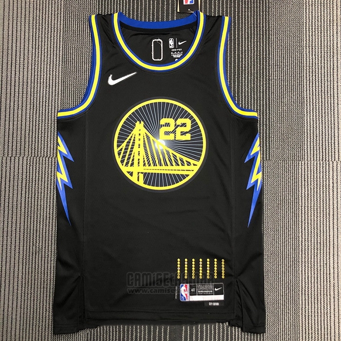 Camiseta Golden State Warriors Andrew Wiggins #22 Ciudad 2021-22 Negro